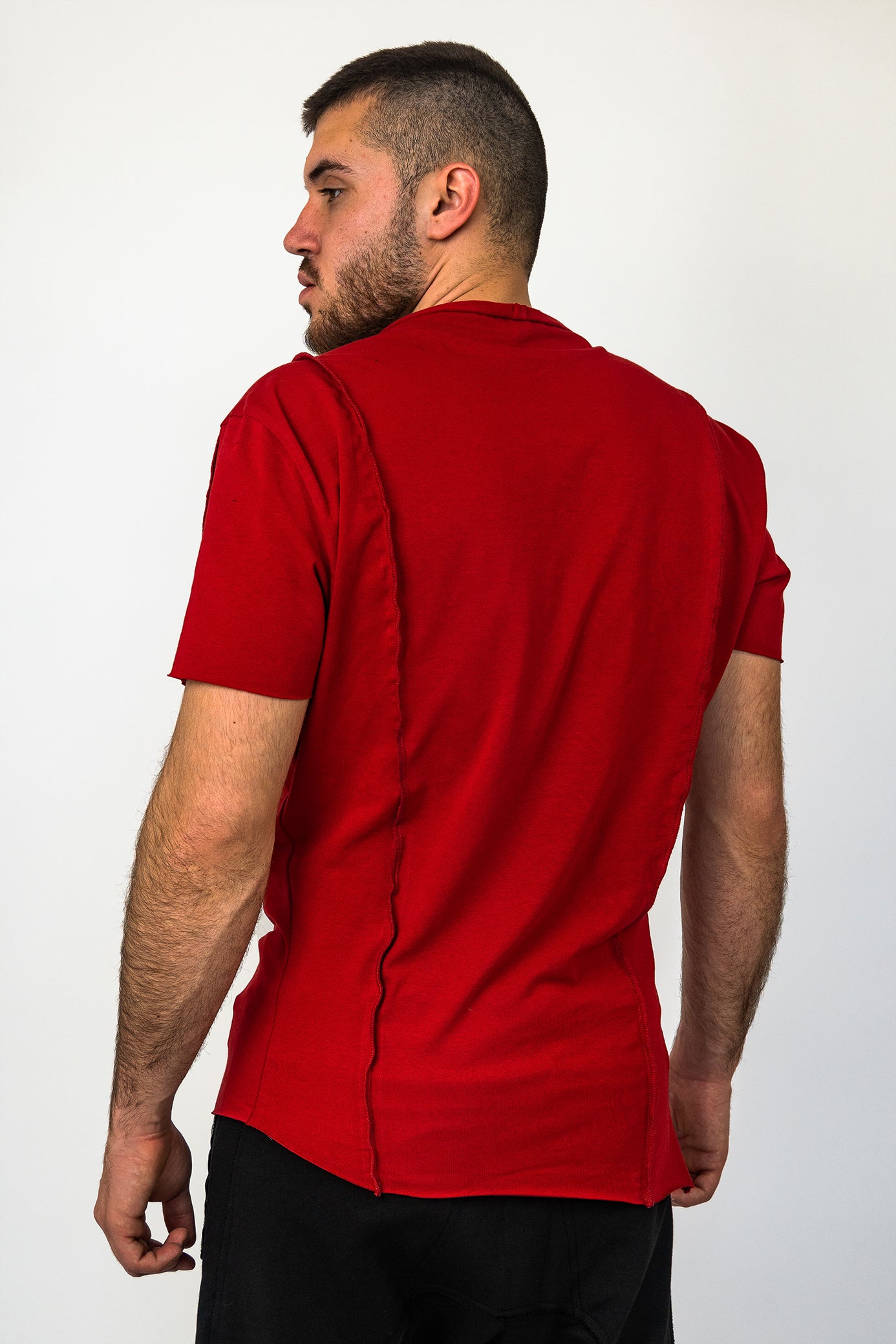 Crooked | Asymmetrical Red T-Shirt