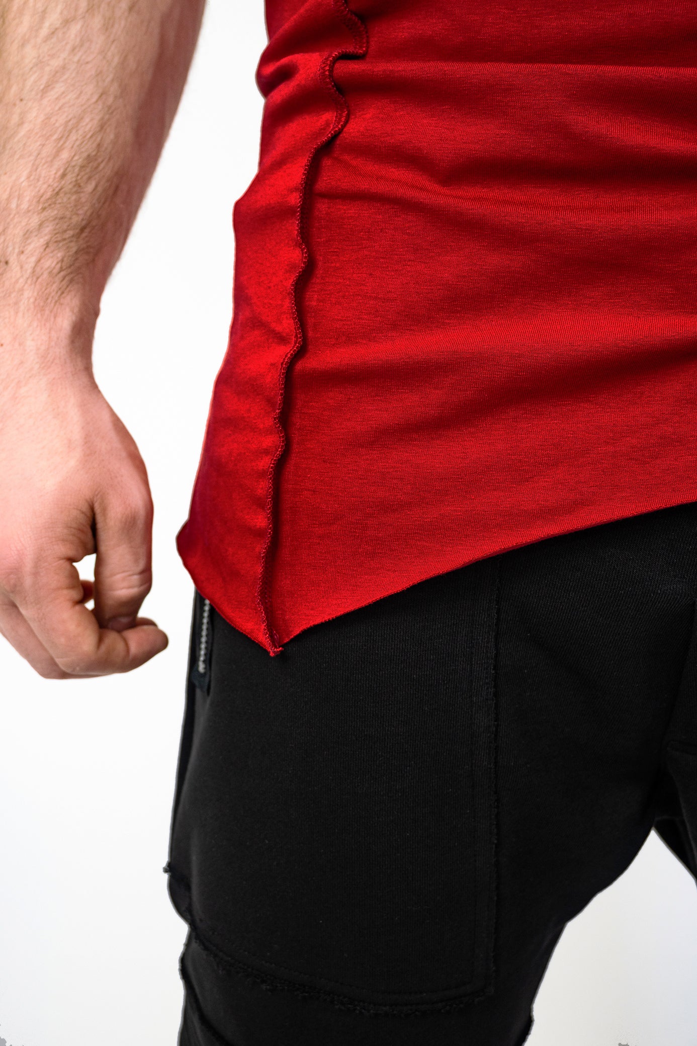Crooked | Asymmetrical Red T-Shirt