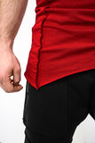 Crooked | Asymmetrical Red T-Shirt