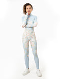 Blue Pastel Floral Catsuit