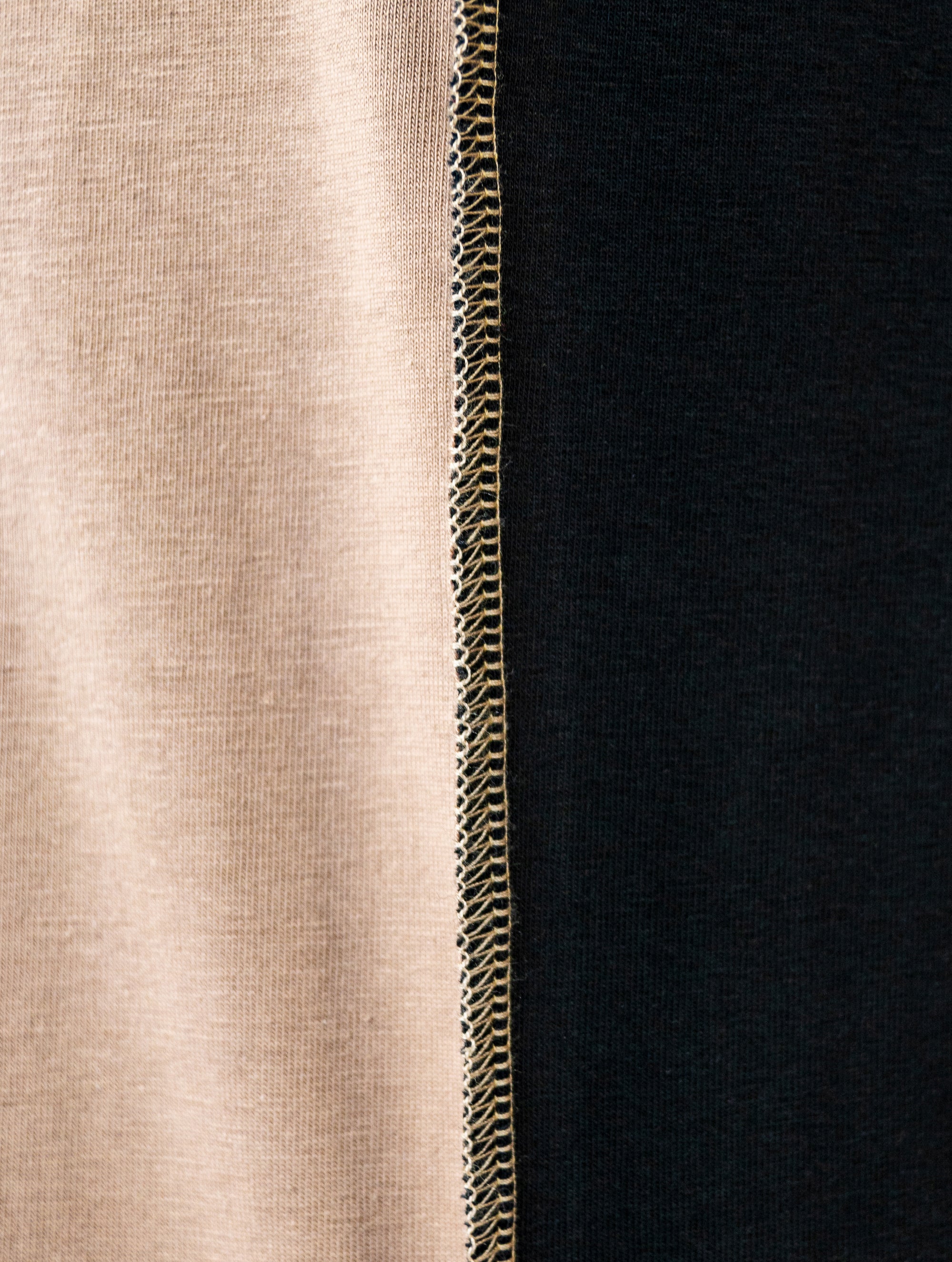 Crooked Asymmetrical Beige + Black T-Shirt