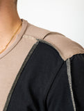 Crooked Asymmetrical Beige + Black T-Shirt