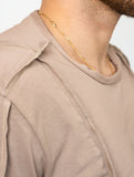 Crooked Asymmetrical Beige T-Shirt