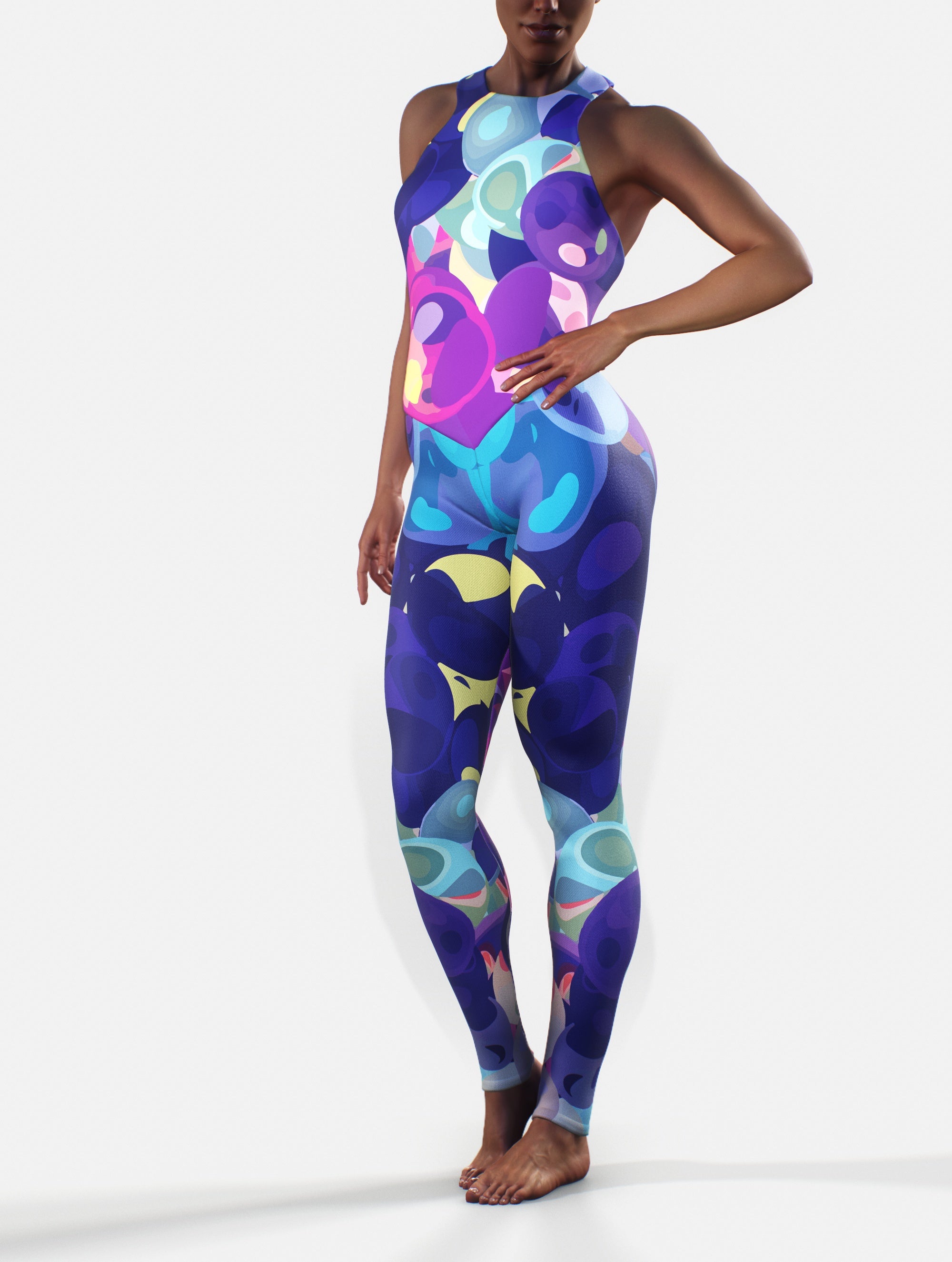 Purple Blue Abstract Bodysuit