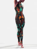 Brown Orange Abstract Bodysuit