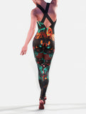 Brown Orange Abstract Bodysuit