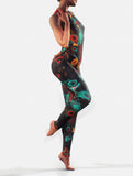 Brown Orange Abstract Bodysuit