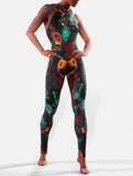 Brown Orange Abstract Bodysuit