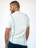 Crooked Asymmetrical White-Blue T-Shirt