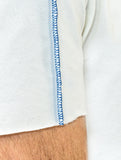 Crooked Asymmetrical White-Blue T-Shirt