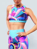 Abstract Art Blue Sports Bra-Sports bra-bootysculpted