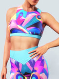 Abstract Art Blue Sports Bra-Sports bra-bootysculpted