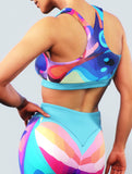 Abstract Art Blue Sports Bra-Sports bra-bootysculpted