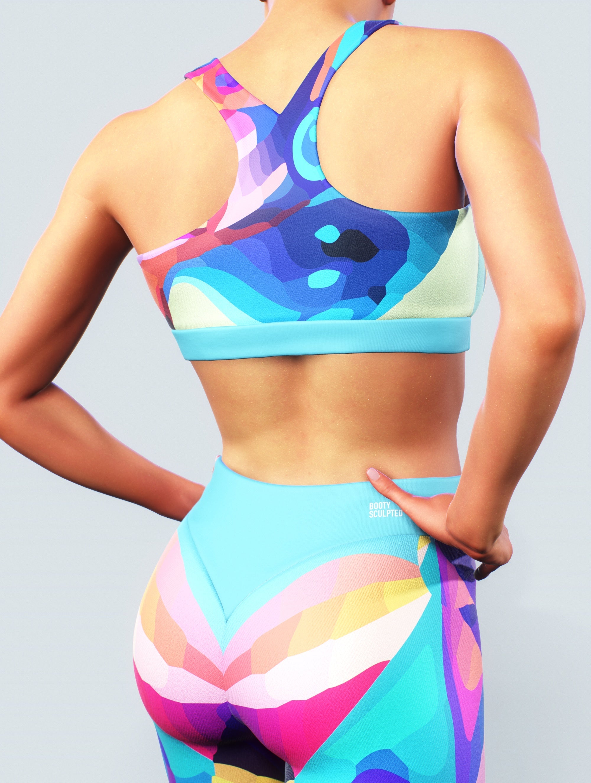 Abstract Art Blue Sports Bra-Sports bra-bootysculpted
