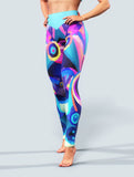 Abstract Art Blue Yoga Pants-High waisted leggings-bootysculpted