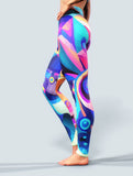 Abstract Art Blue Yoga Pants-High waisted leggings-bootysculpted