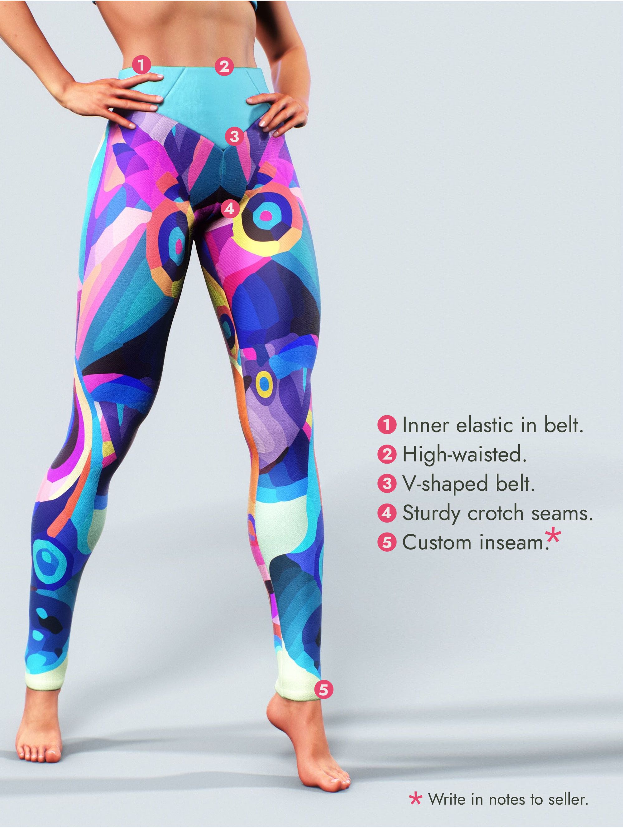 Abstract Art Blue Yoga Pants