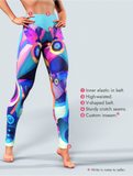 Abstract Art Blue Yoga Pants