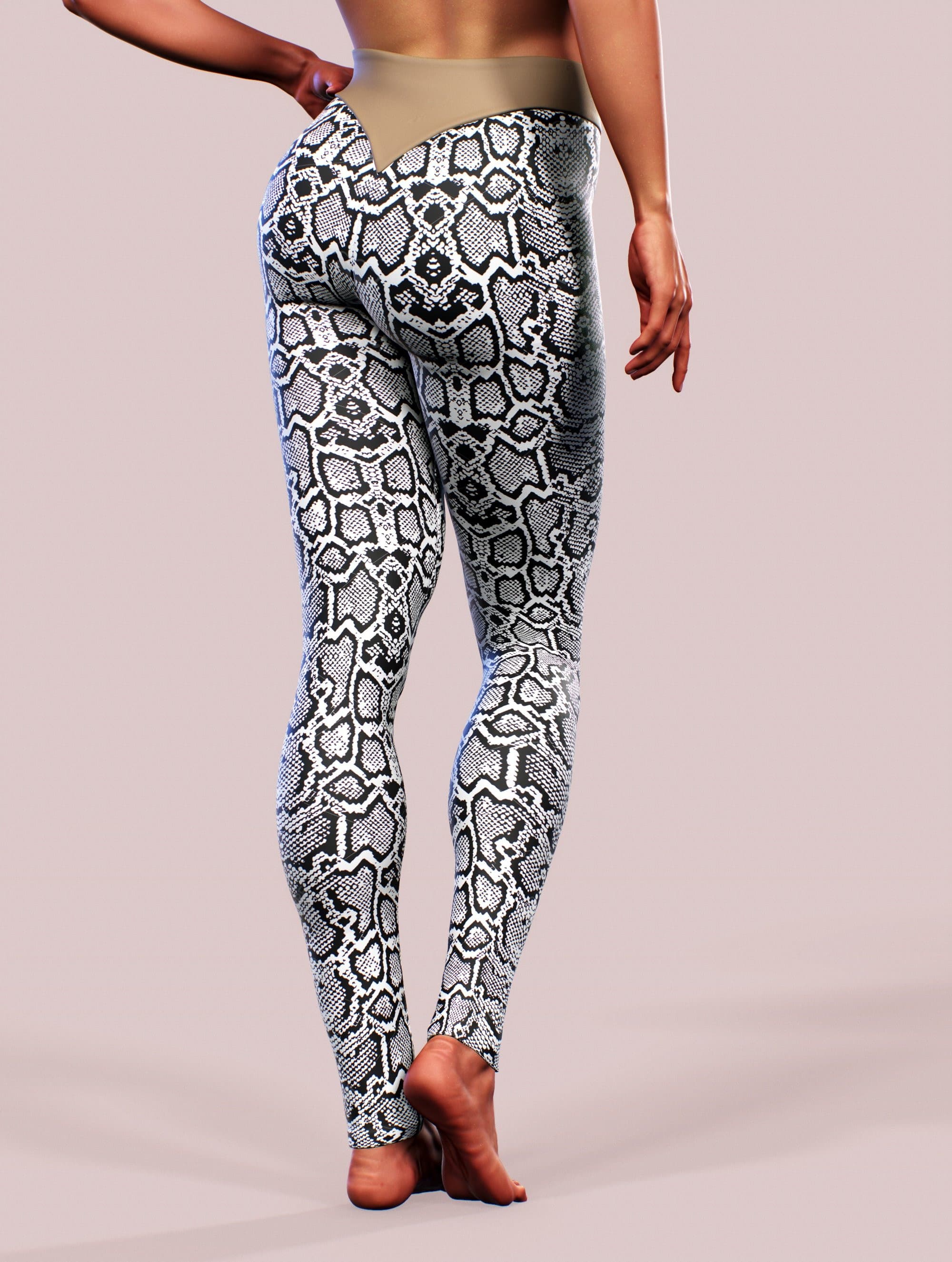 Albino Python Sexy Leggings-High waisted leggings-bootysculpted