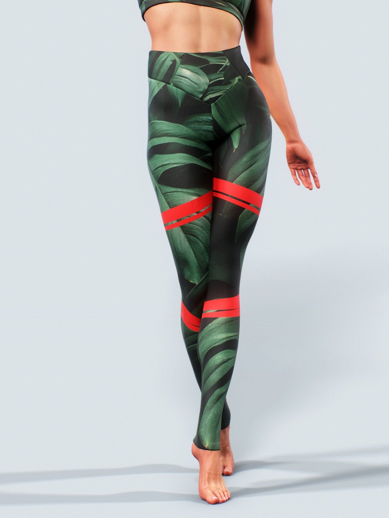 Anegada Palm Leggings-High waisted leggings-bootysculpted