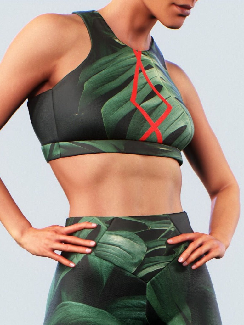 Anegada Palm Sports Bra-Sports bra-bootysculpted