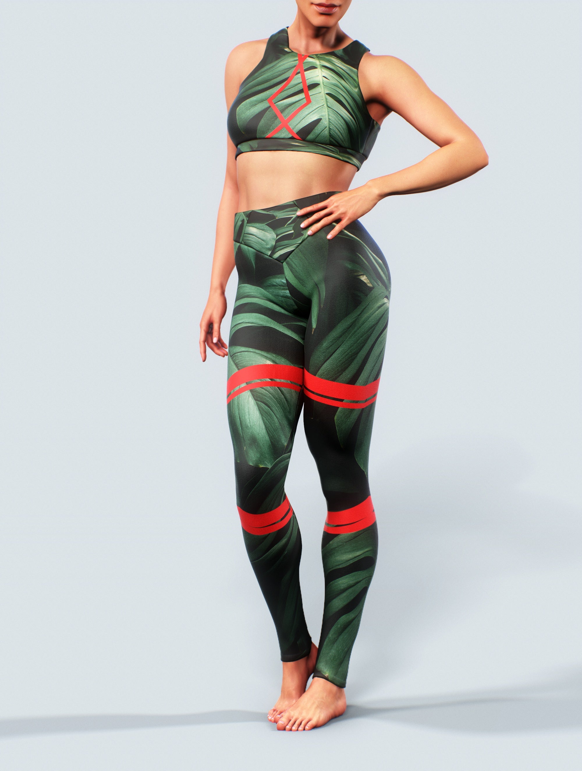 Anegada Palm Sports Bra-Sports bra-bootysculpted