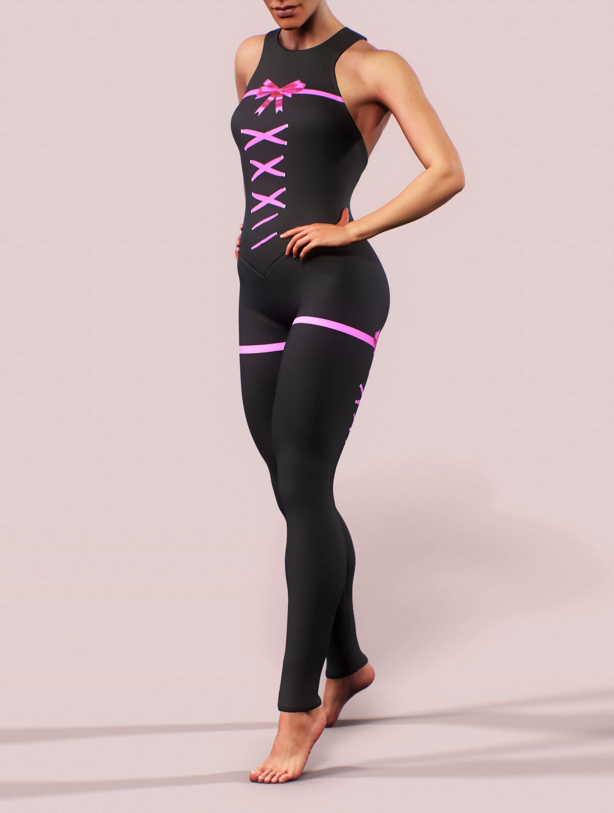 Back Ribbon Full Jumpsuit-unitard-bootysculpted