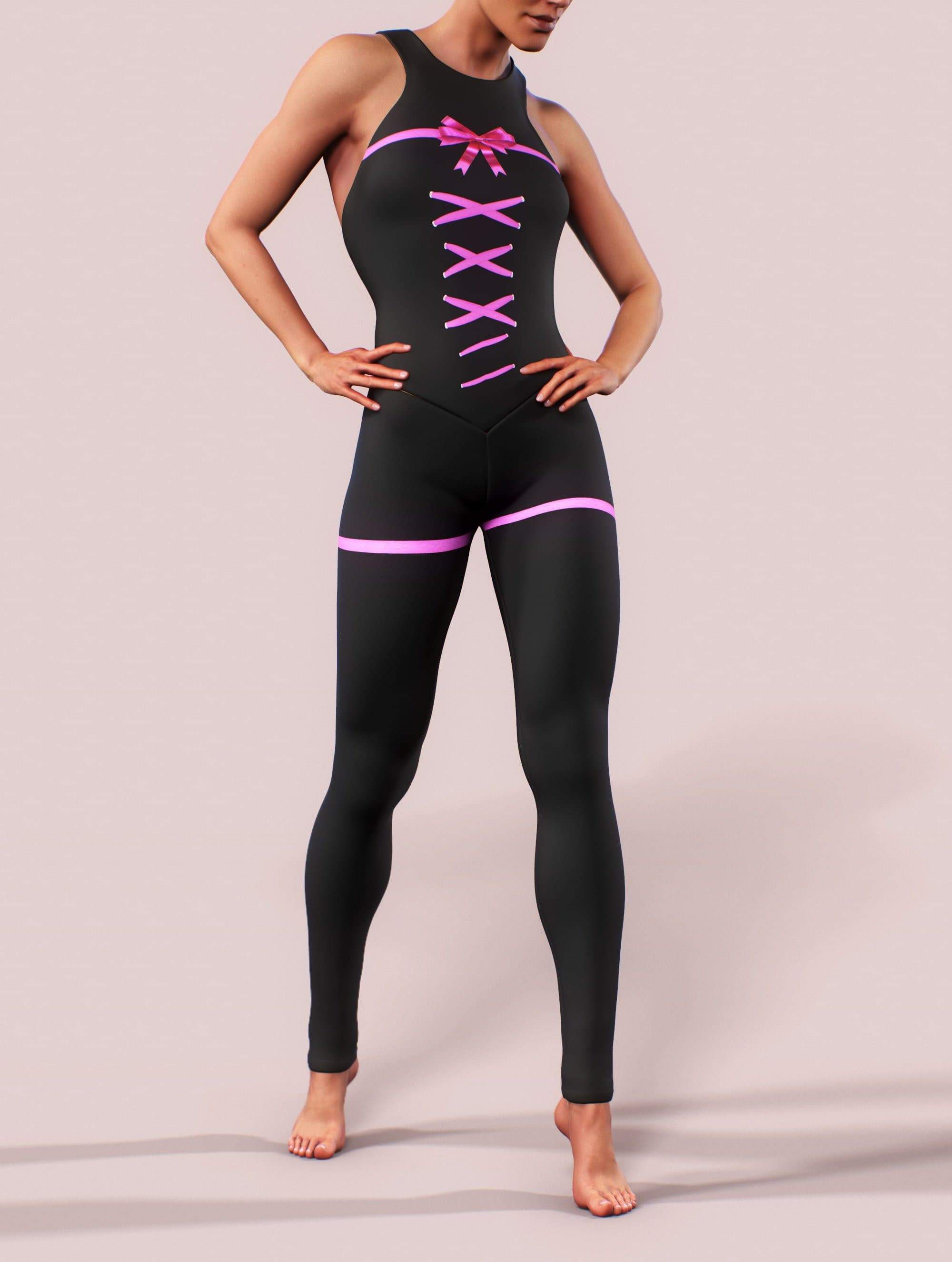 Back Ribbon Full Jumpsuit-unitard-bootysculpted