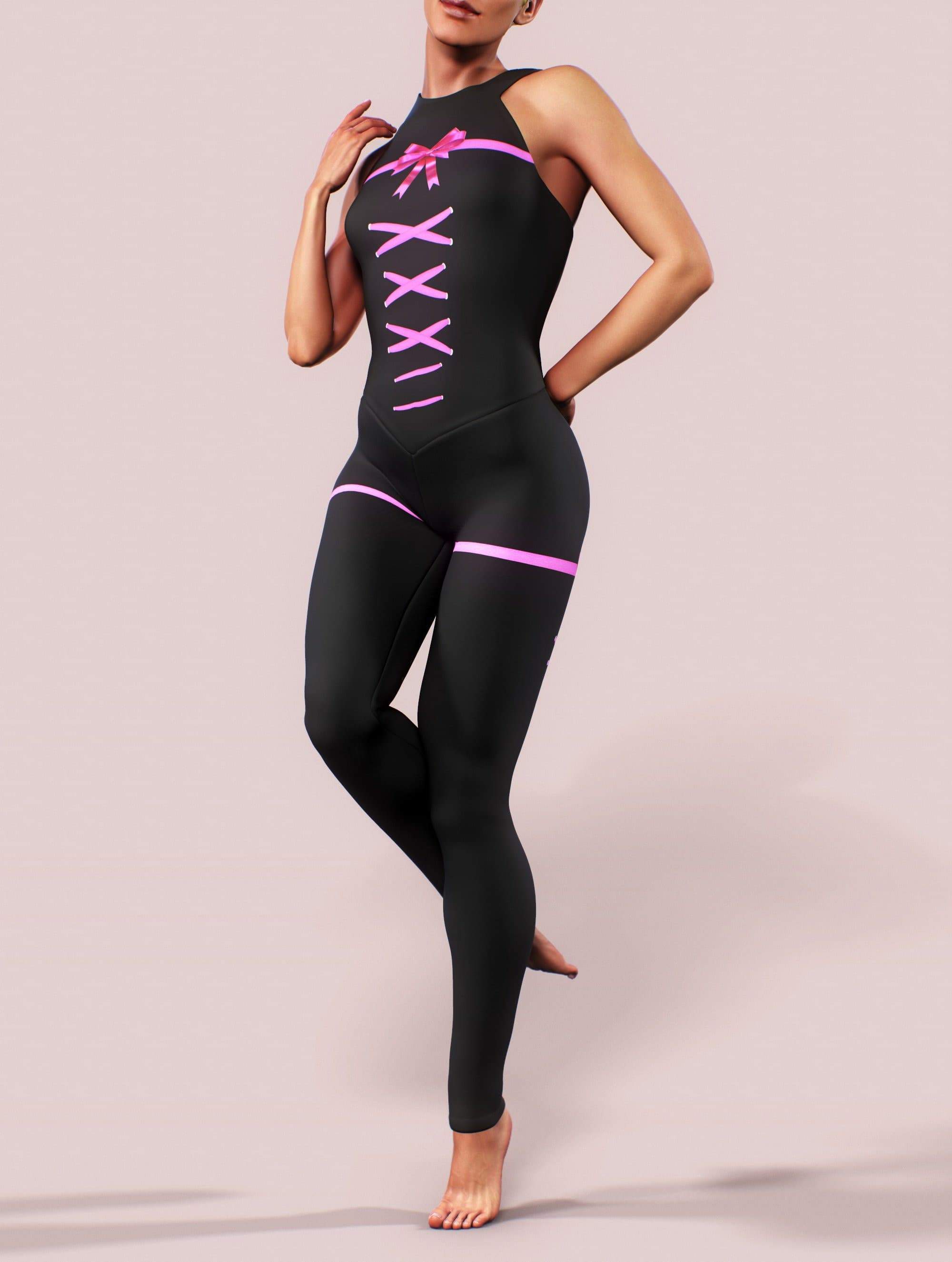 Back Ribbon Full Jumpsuit-unitard-bootysculpted
