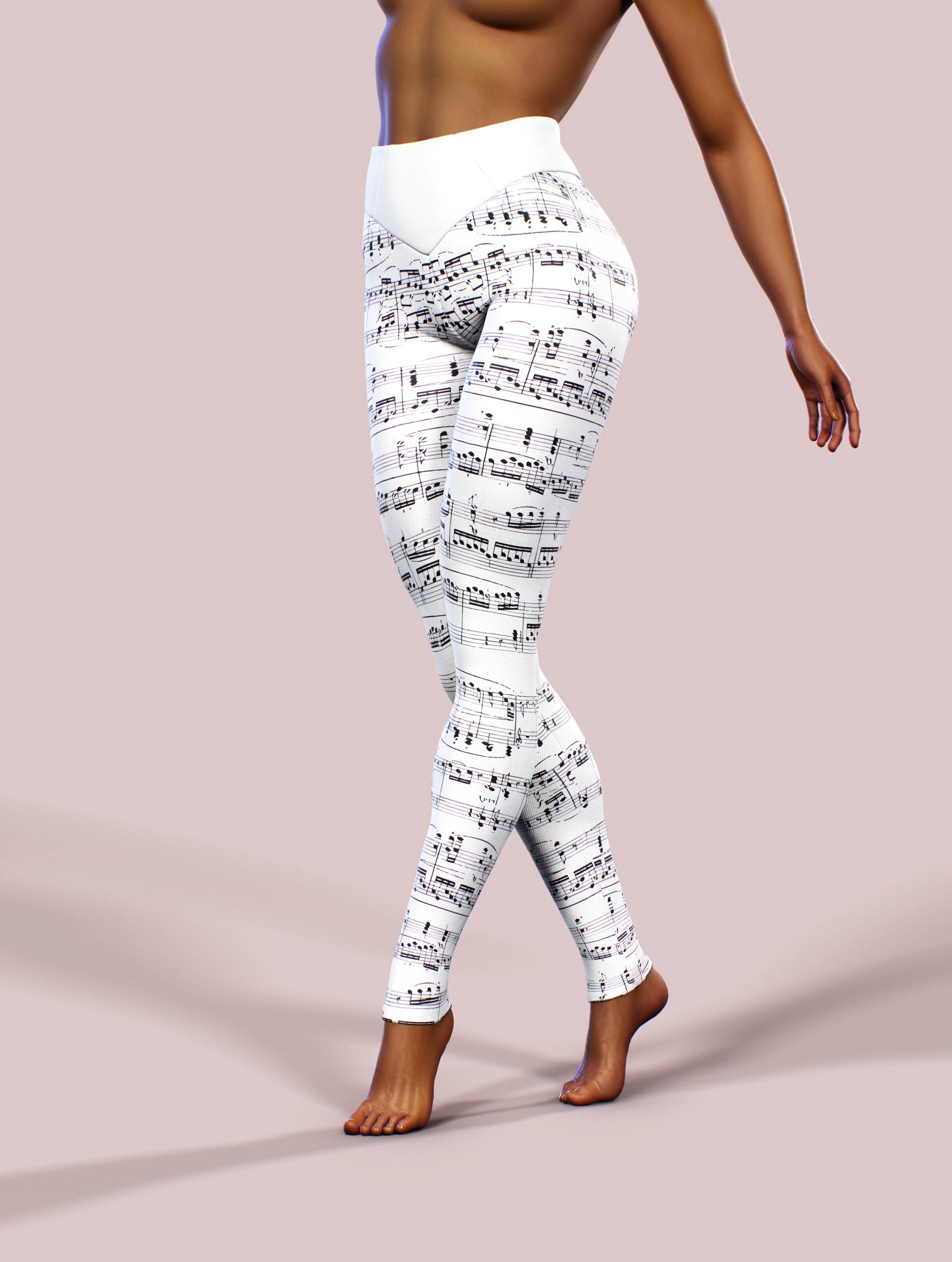 Beethoven's Music Leggings-High waisted leggings-bootysculpted