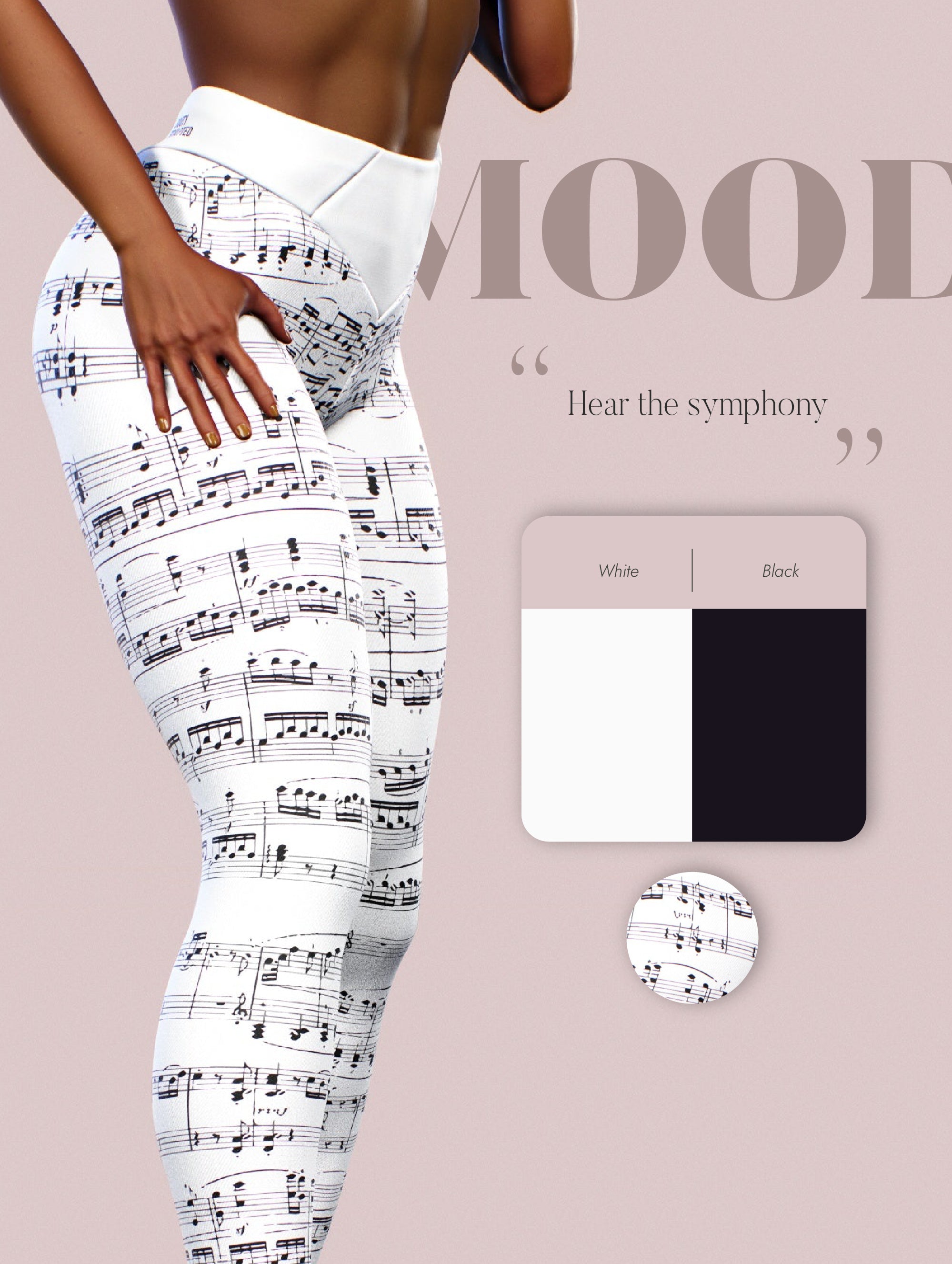Beethoven's Music White Leggings