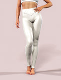 Beige Leather Leggings-High waisted leggings-bootysculpted