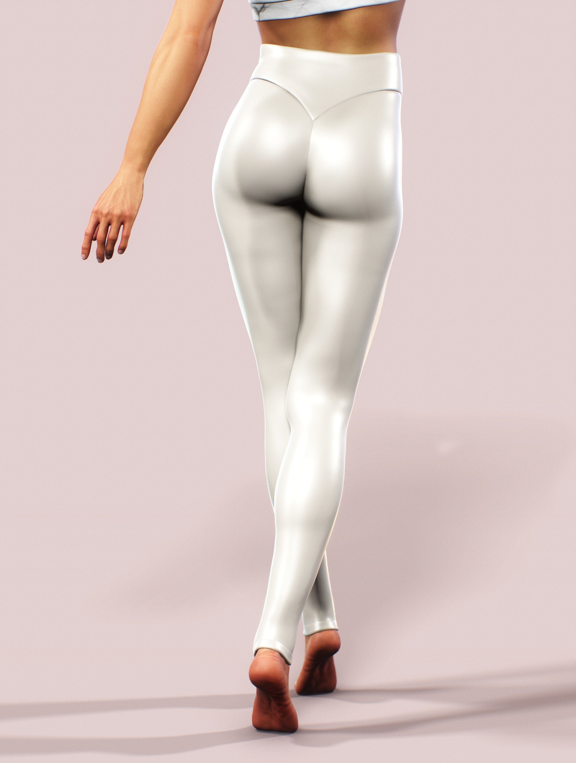 Beige Leather Leggings-High waisted leggings-bootysculpted
