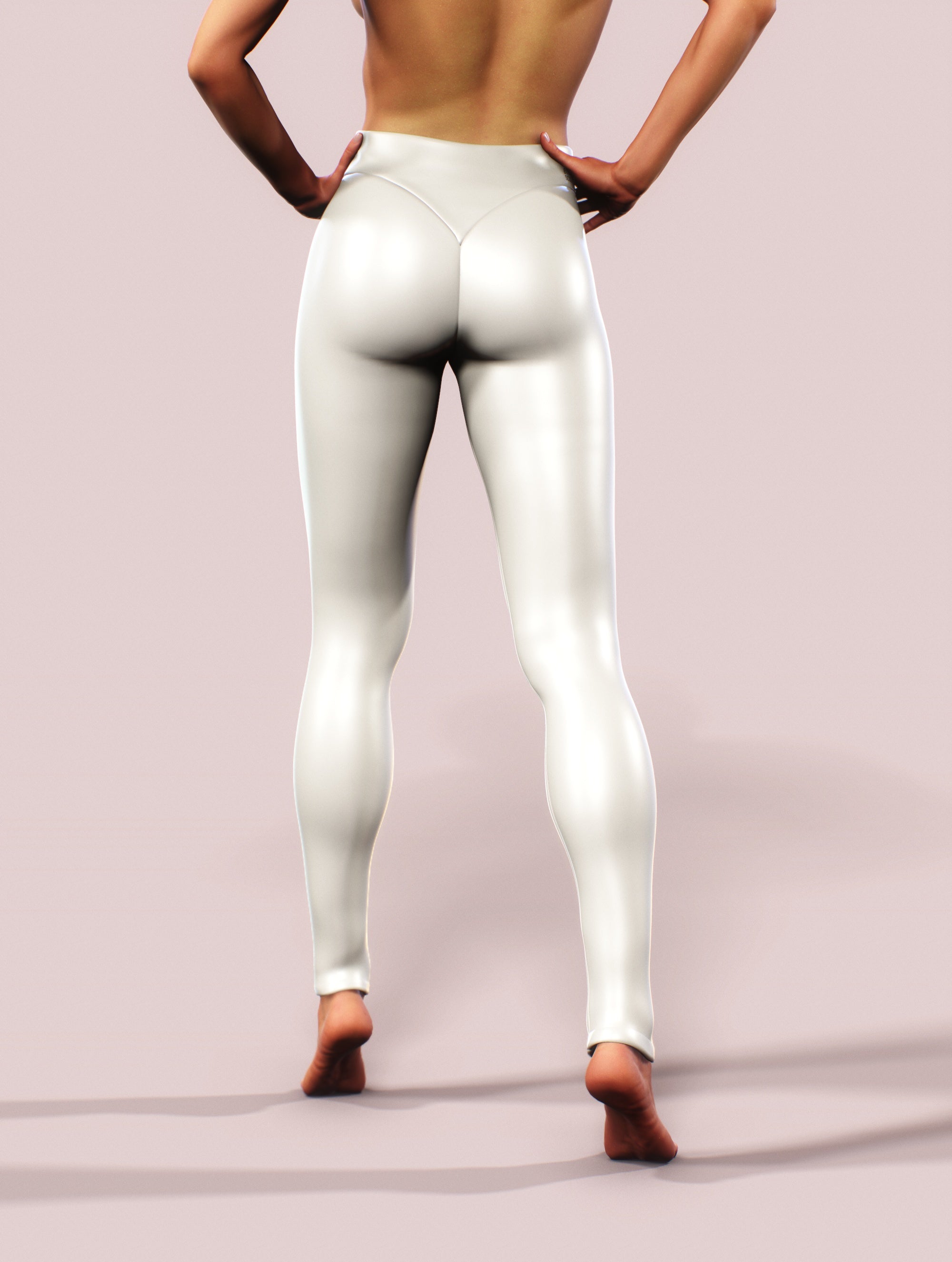 Beige Leather Leggings-High waisted leggings-bootysculpted