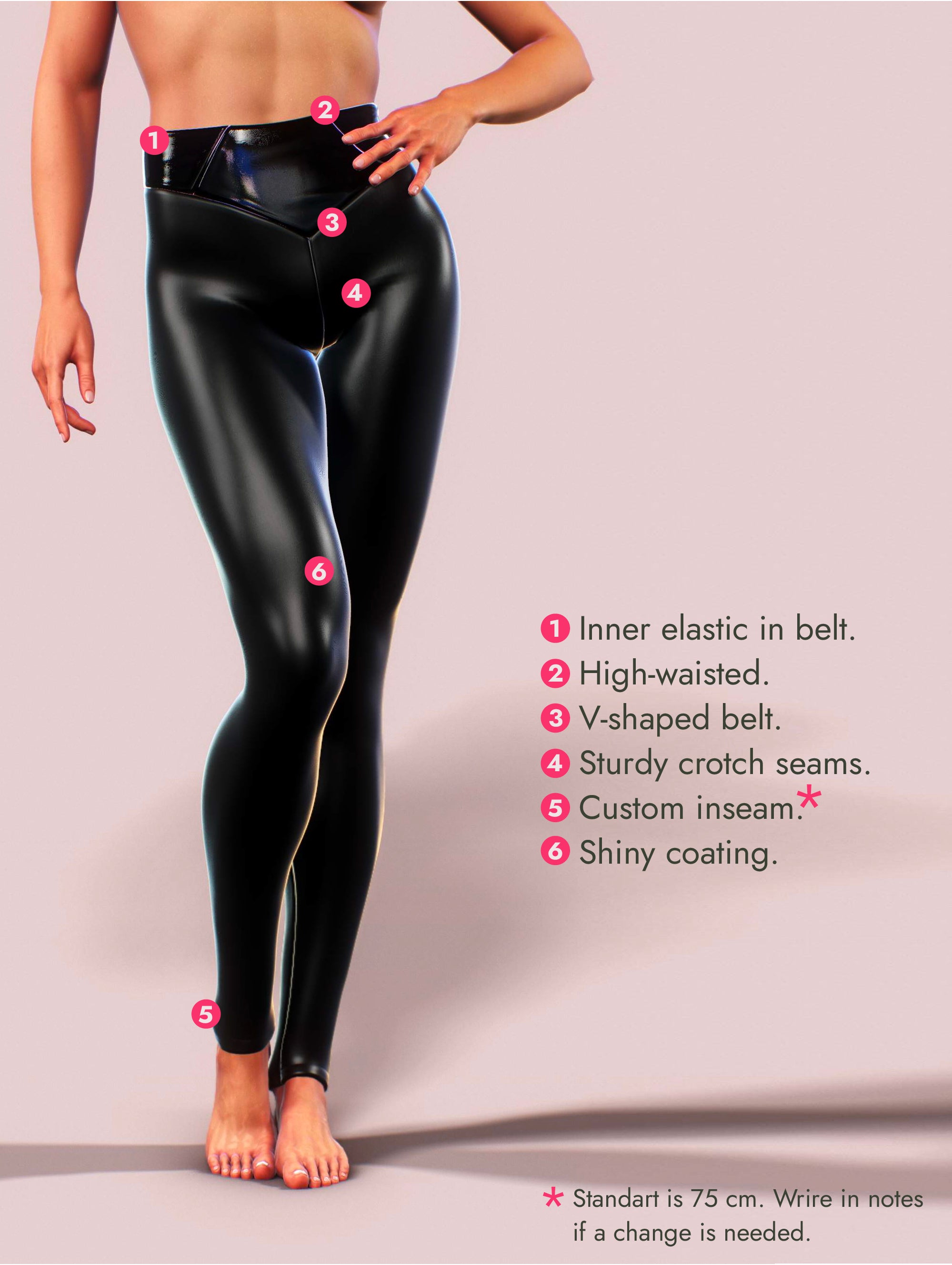 Black Leather Latex Leggings