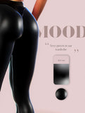 Black Leather Latex Leggings