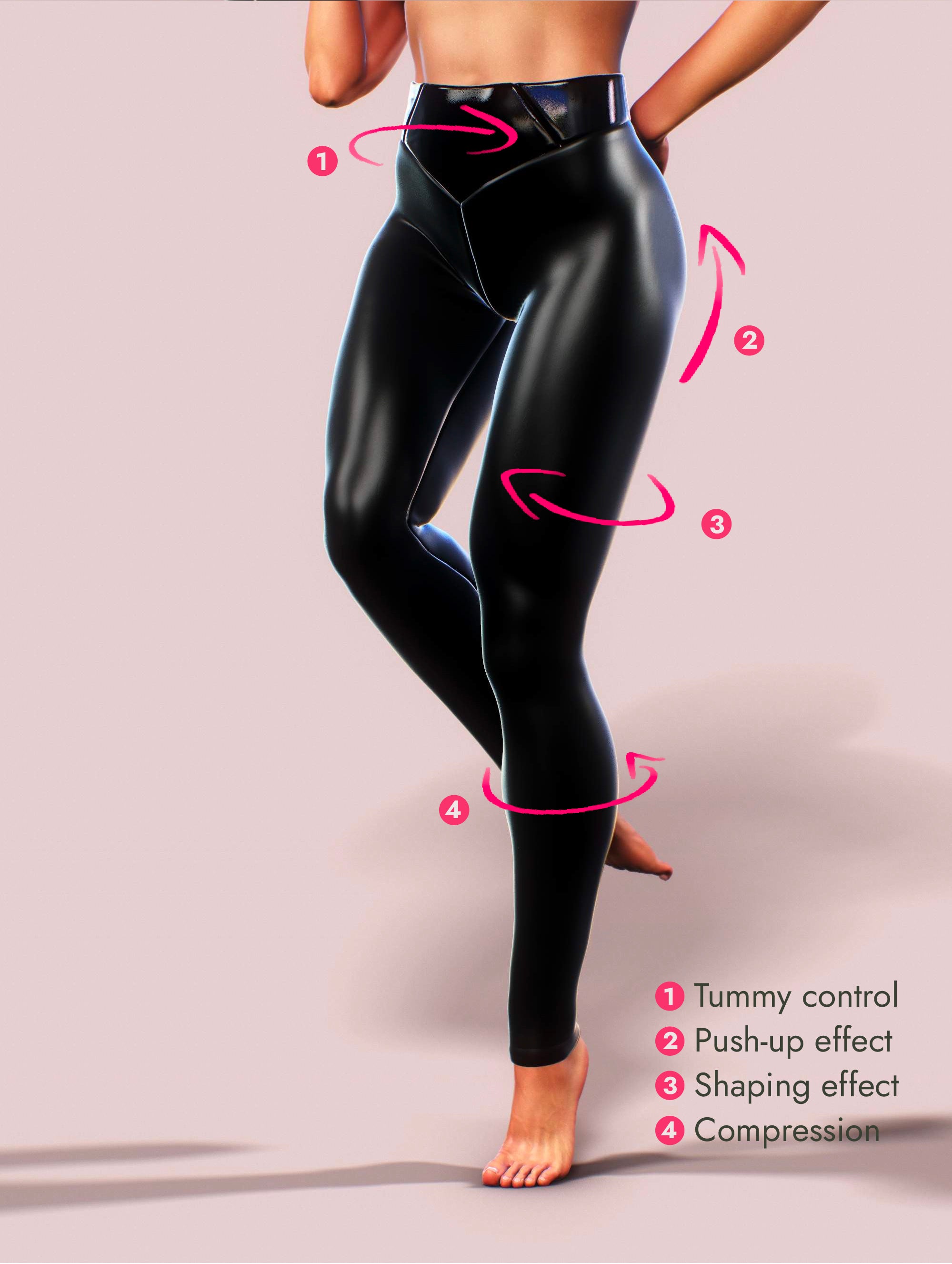 Black Leather Latex Leggings