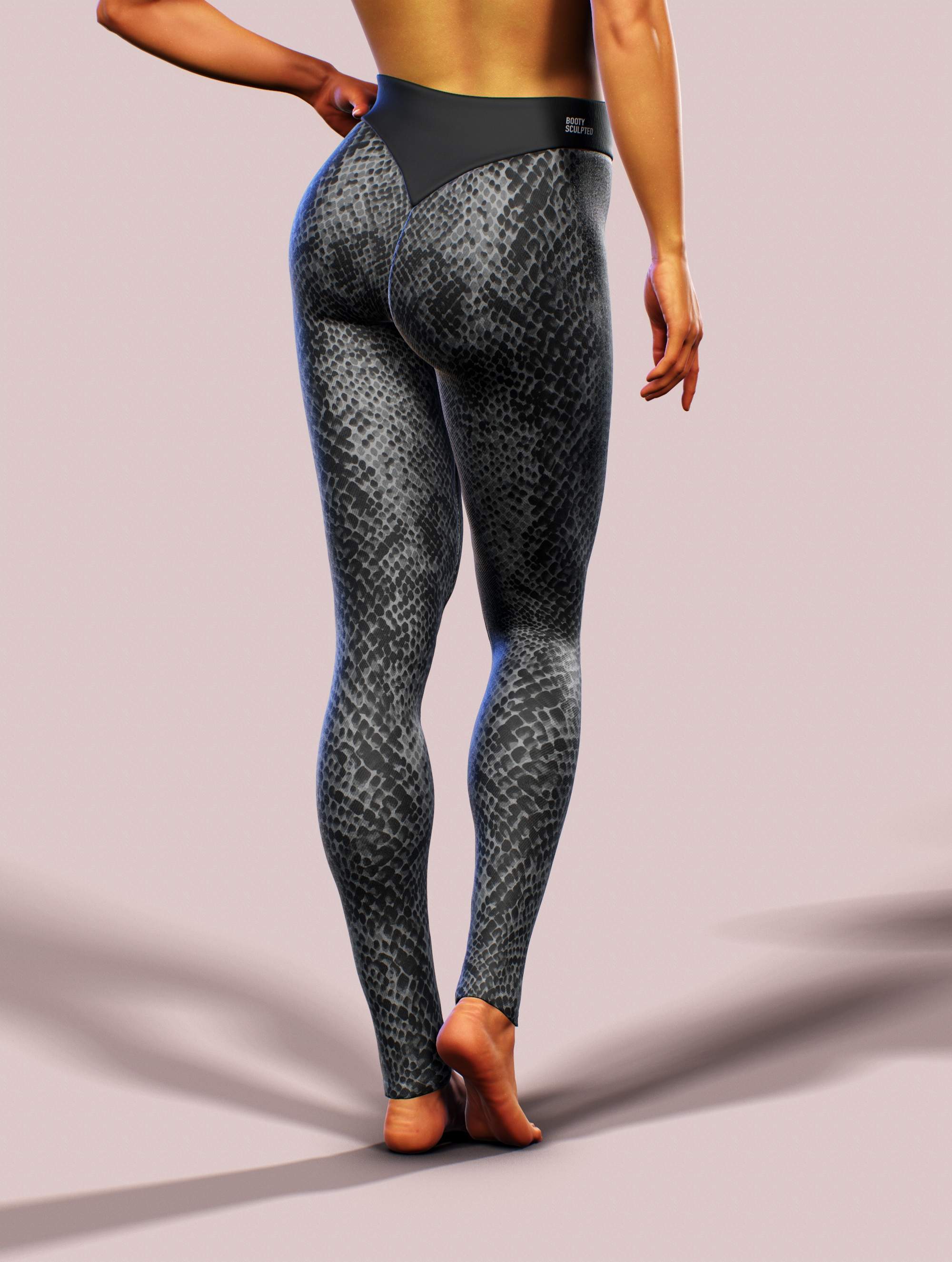 Black Mamba Yoga Pants-High waisted leggings-bootysculpted