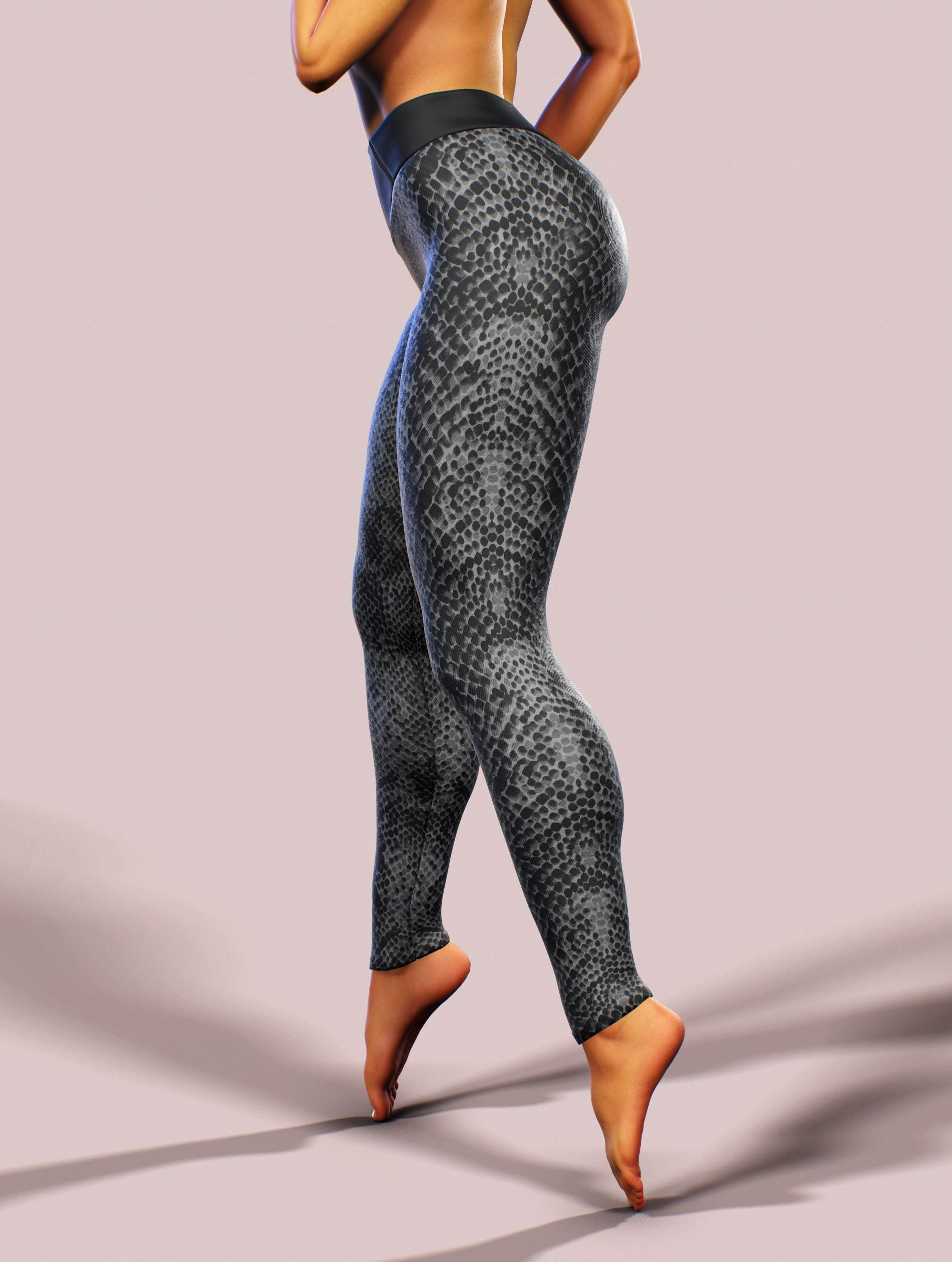 Black Mamba Yoga Pants-High waisted leggings-bootysculpted