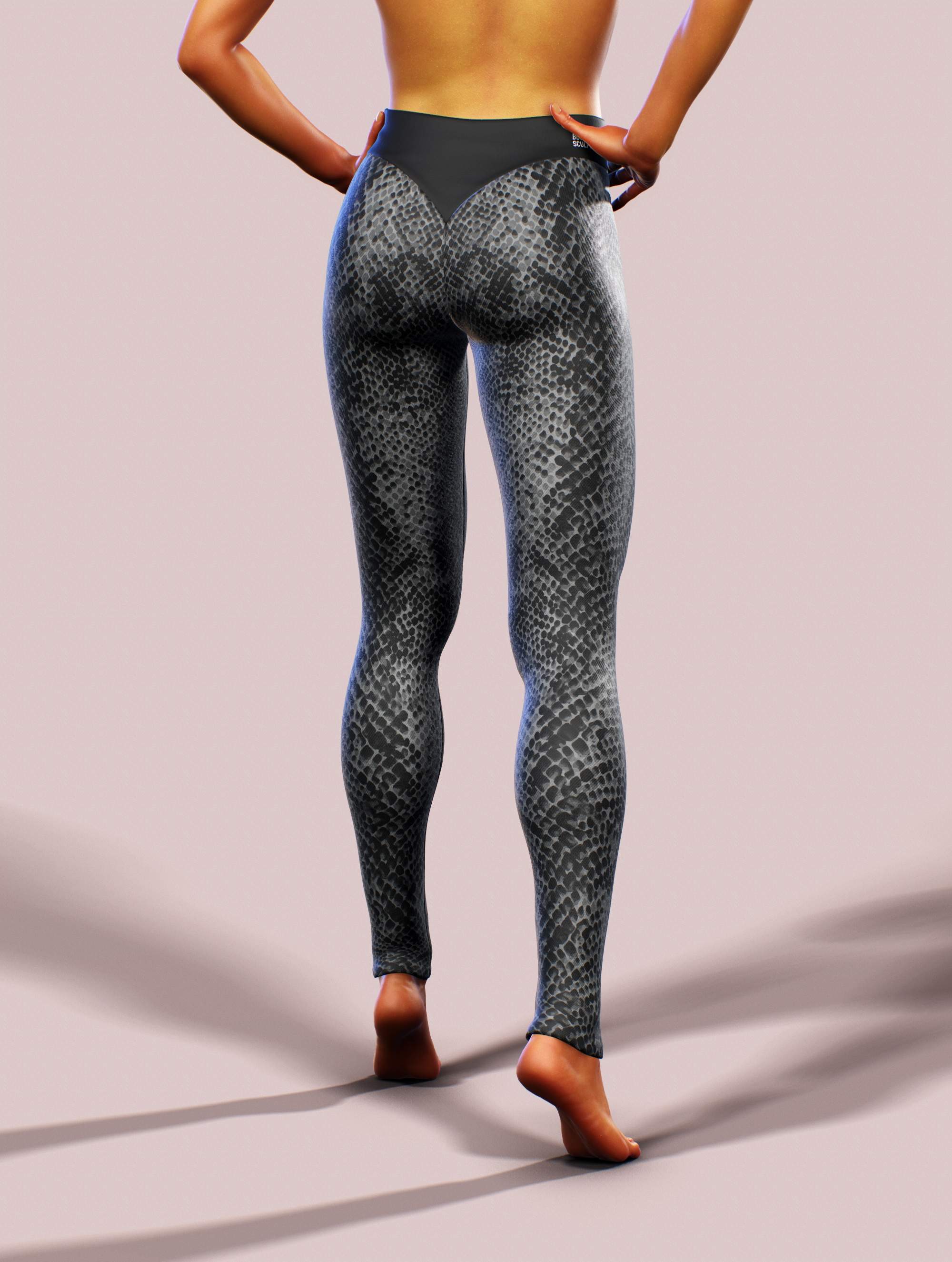 Black Mamba Yoga Pants-High waisted leggings-bootysculpted