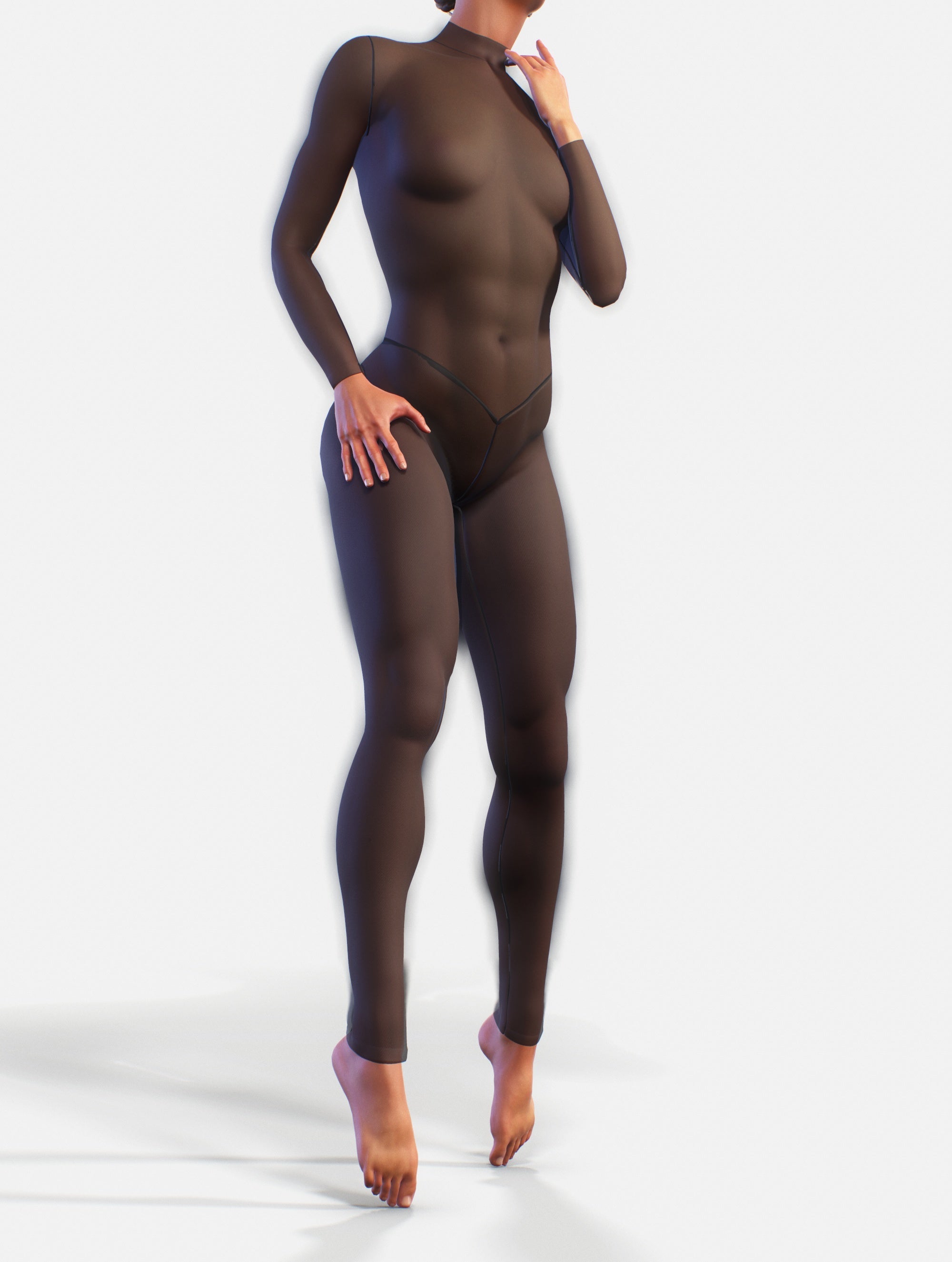 Black Mesh Catsuit-unitard-bootysculpted