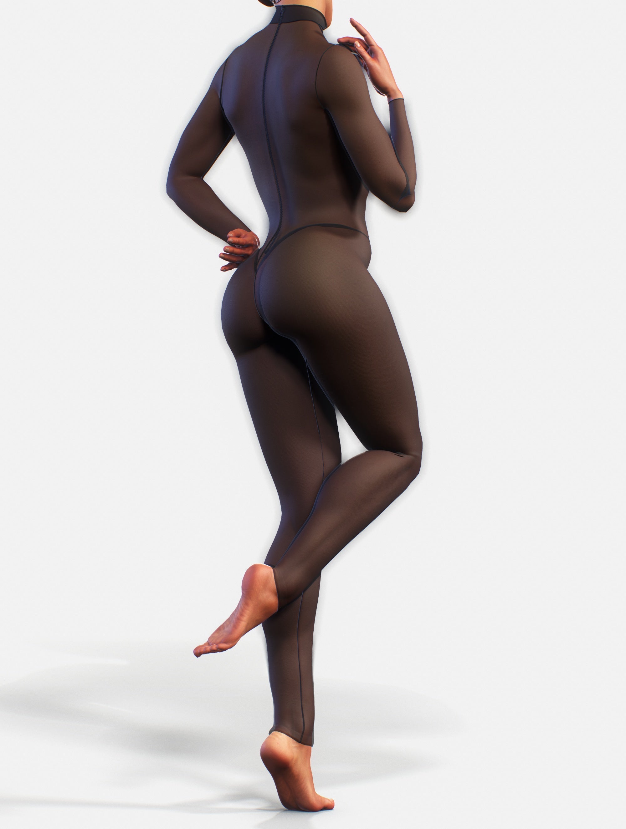Black Mesh Catsuit-unitard-bootysculpted