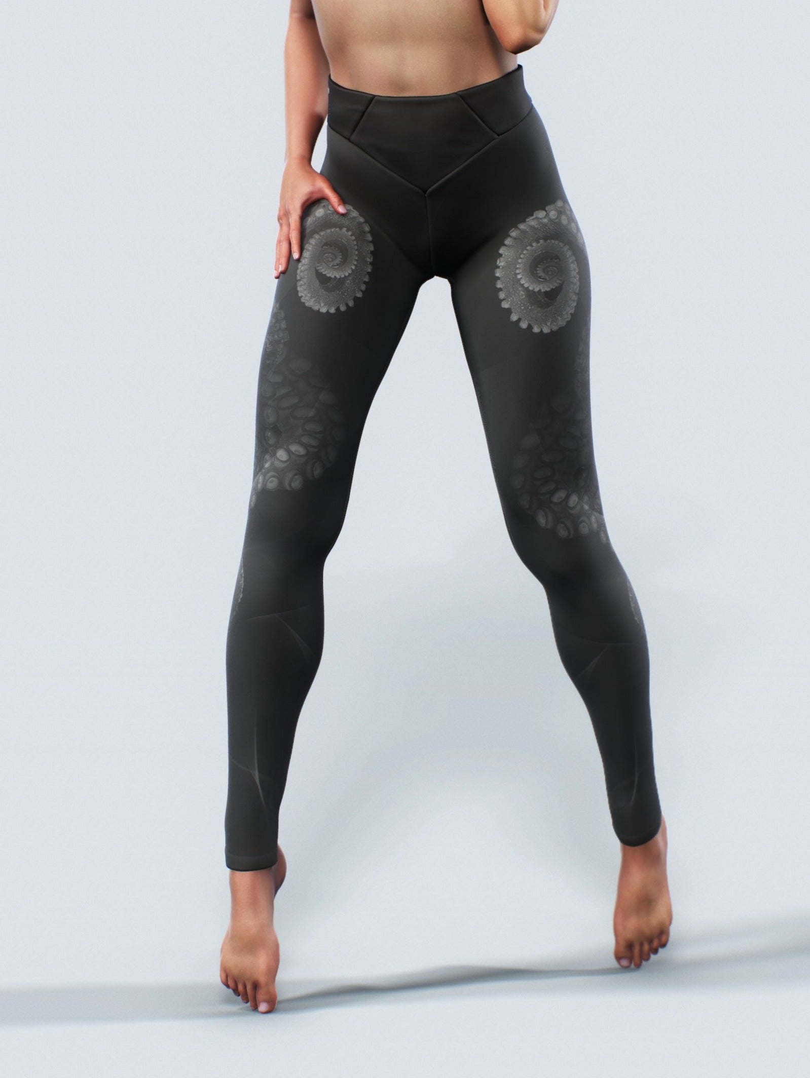 Black Octopus Tights-High waisted leggings-bootysculpted