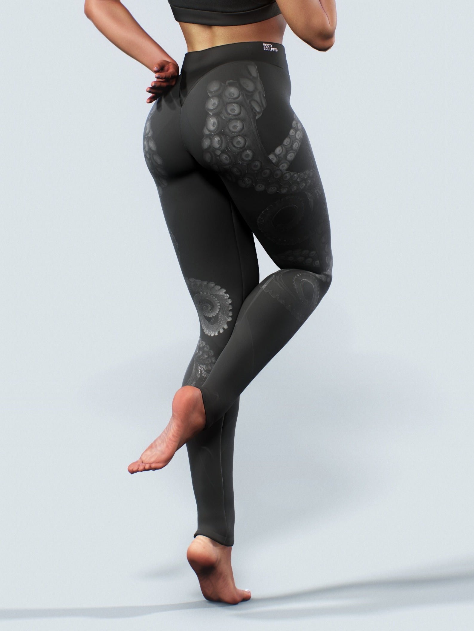 Black Octopus Tights-High waisted leggings-bootysculpted