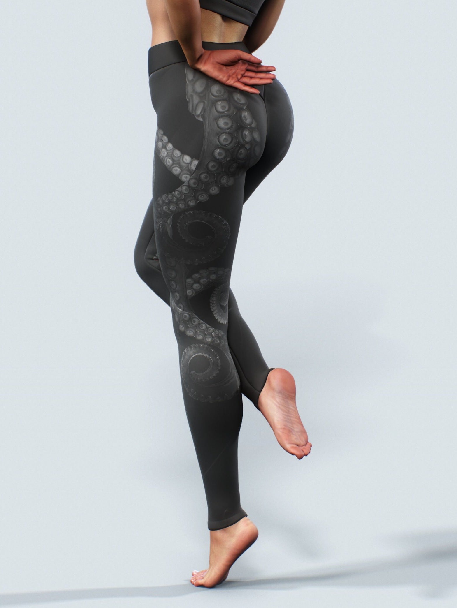 Black Octopus Tights-High waisted leggings-bootysculpted