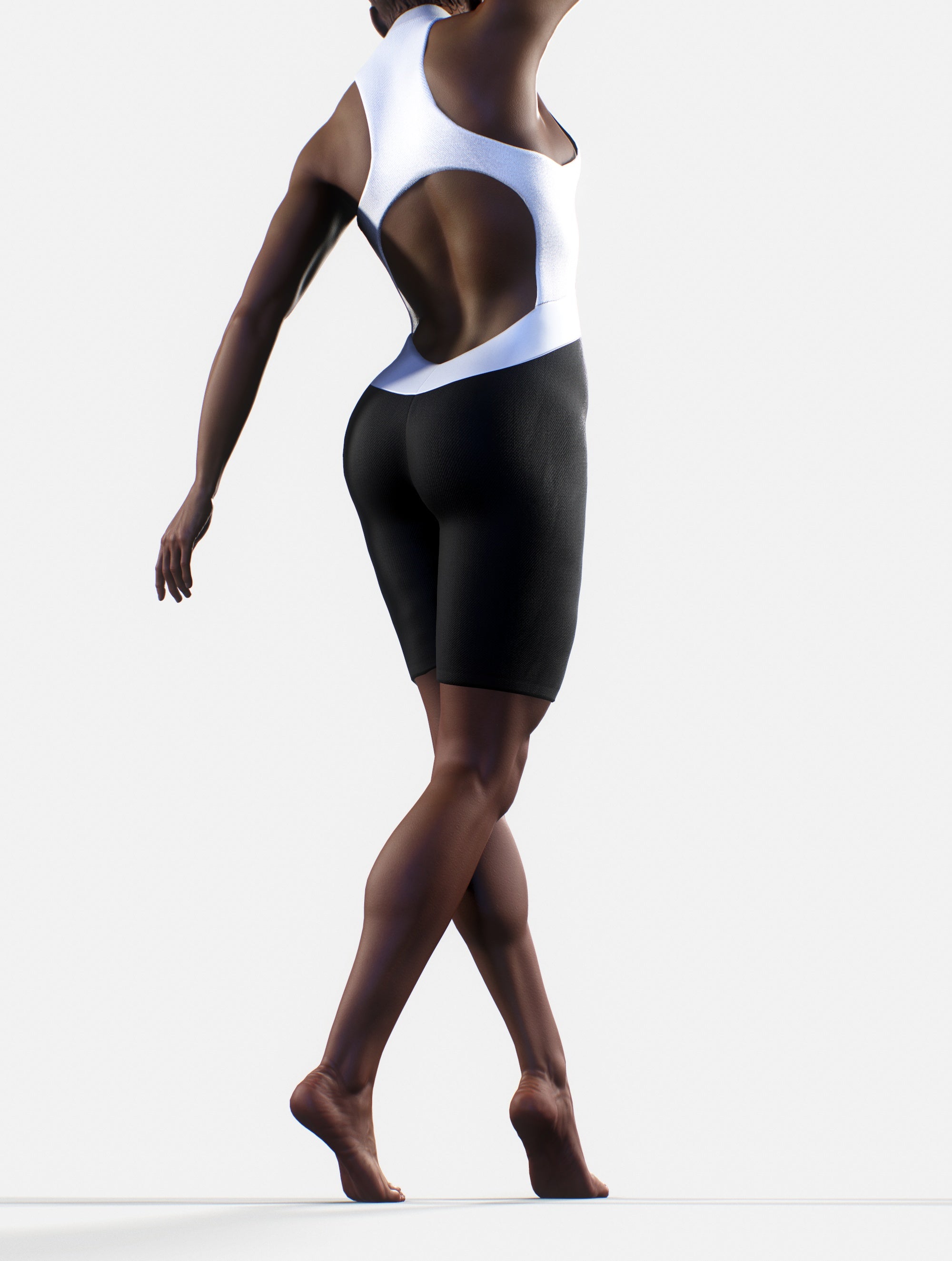 Black & White Short Bodysuit-unitard-bootysculpted