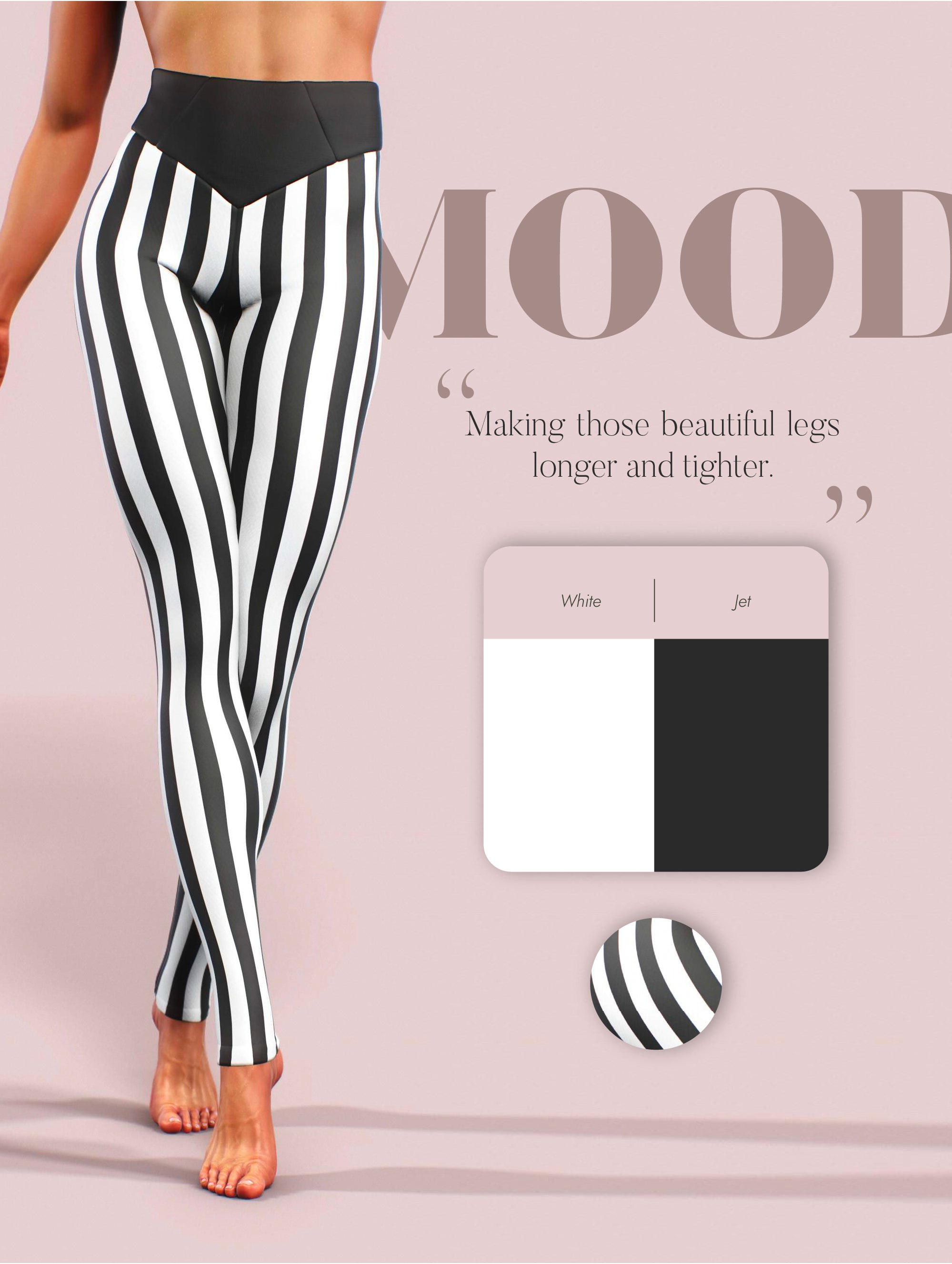 Black White Stripes Leggings