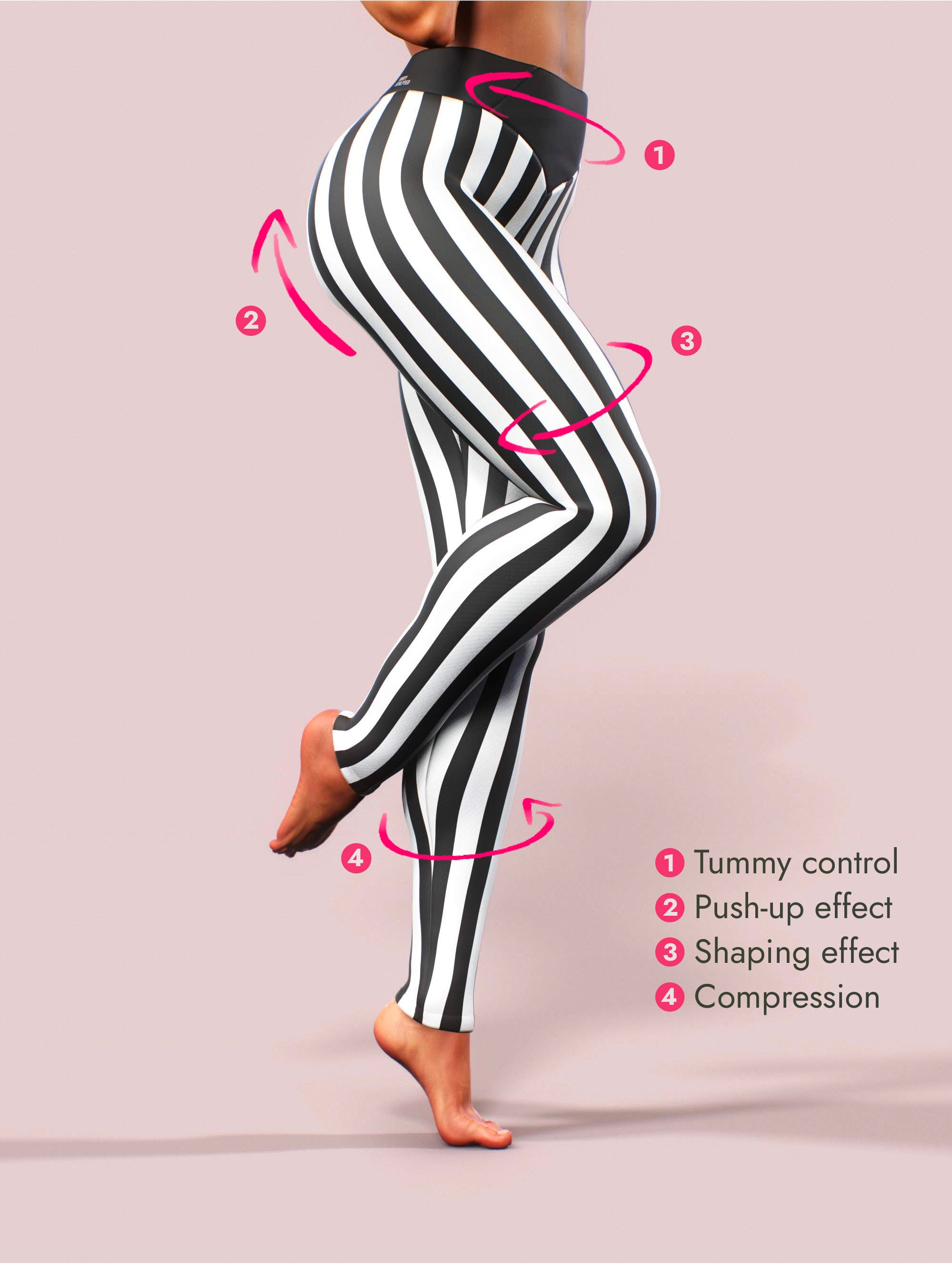 Black White Stripes Leggings