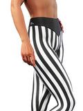 Black White Stripes Leggings-High waisted leggings-bootysculpted