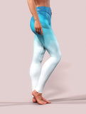 Blue Geometry Yoga Pants-High waisted leggings-bootysculpted